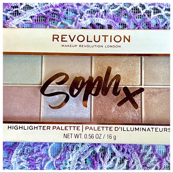 🎉HP🎊 NIB Makeup Revolution 8Pc Highlighter Shadow Palette “SOPH” - Picture 6 of 16